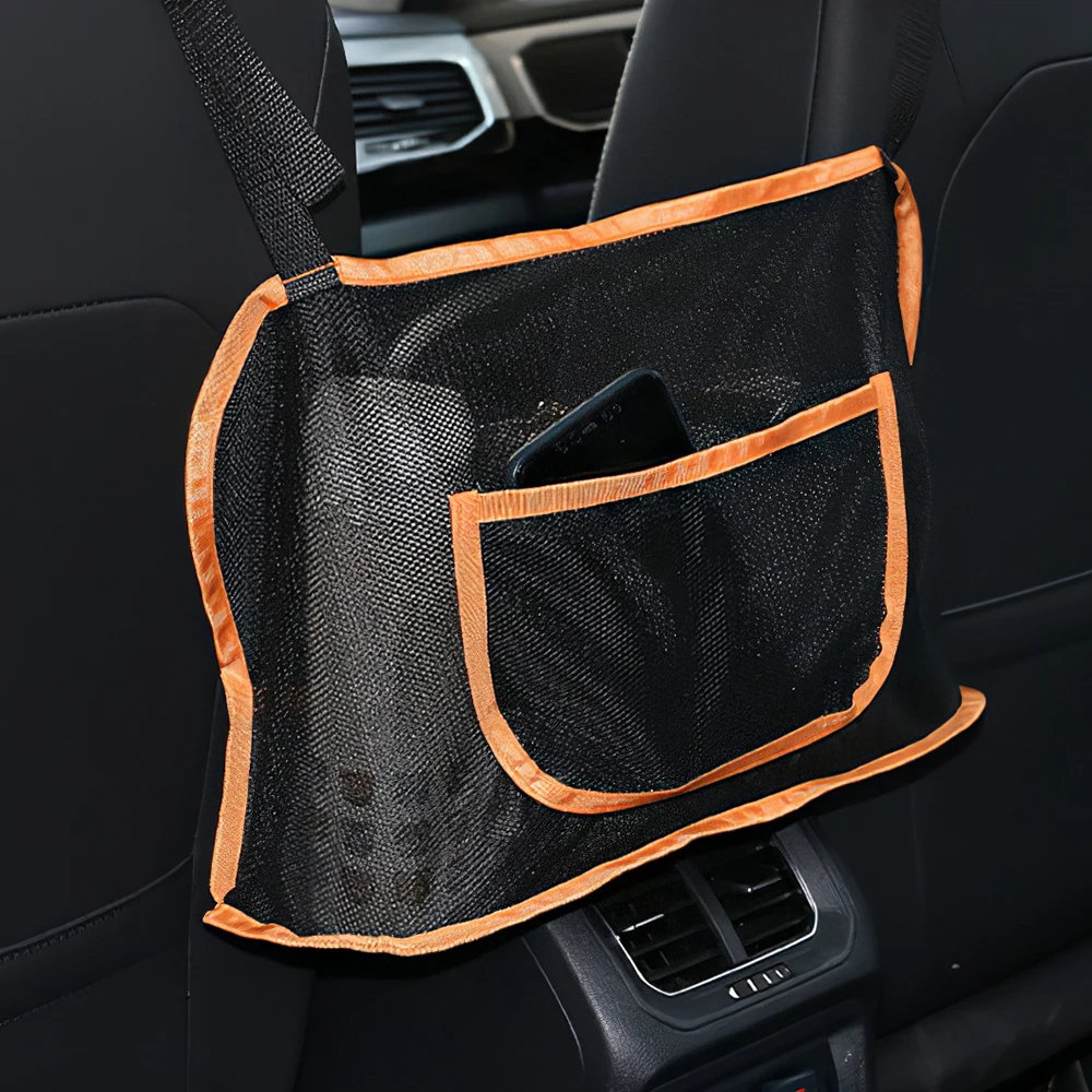 

Car Back Rear Mesh Trunk Seat Double Side Car Net Pocket Universal Storage Bag Pocket Cage Large Auto Organizer Seat Back Bag