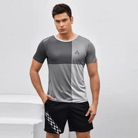 men running t shirt sweat wicking compression elastic workout gym basketball short sleeved tee sport jersey sportswear tshirts