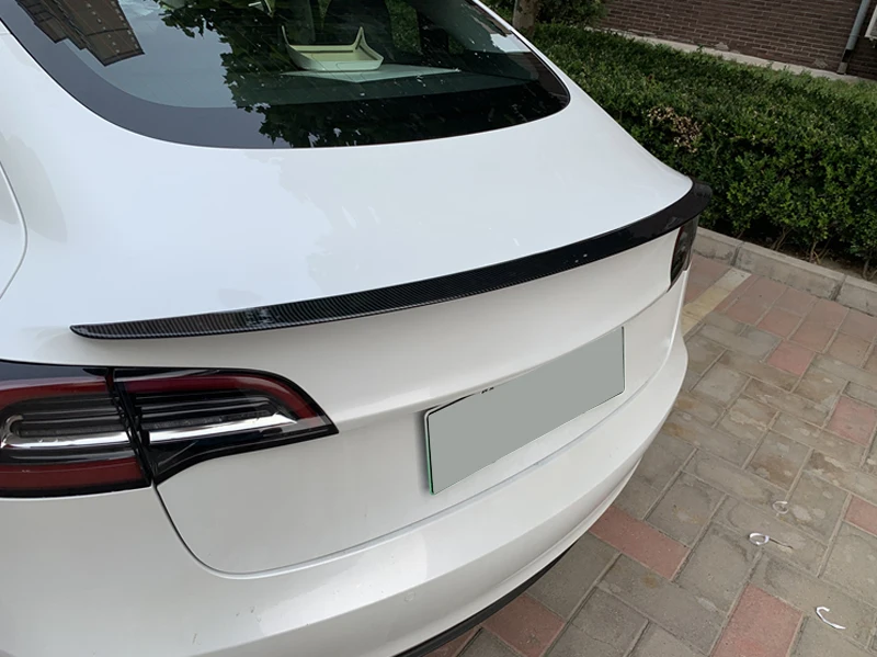 Для Tesla модель 3 голубого цвета со звездами углерода Стиль спойлер заднего багажника, крыла сзади загрузки губ покрытие автомобиля для укладки