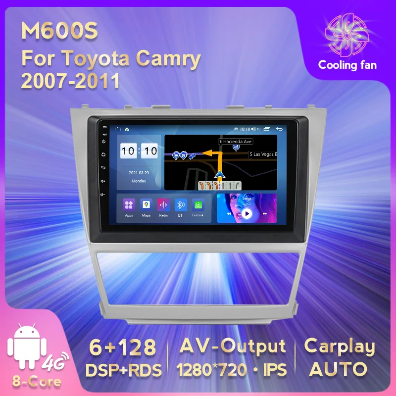 

RDS DSP Android 11 IPS RAM 6G ROM 128G Автомобильный мультимедийный плеер для Toyota Camry 2007-2011 мультимедийный видеоплеер