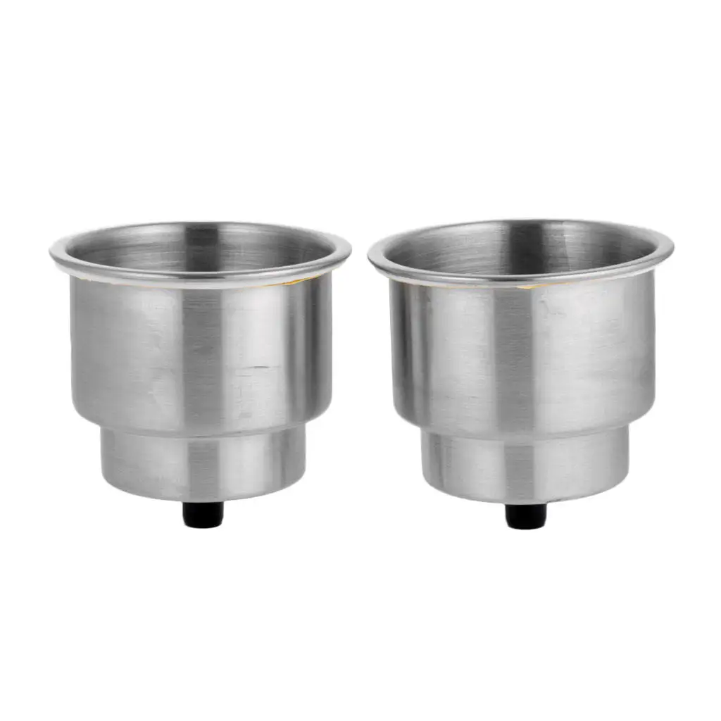 

2x Stainless Steel Recessed Cup Drink Holder for Marine Boat Auto Truck