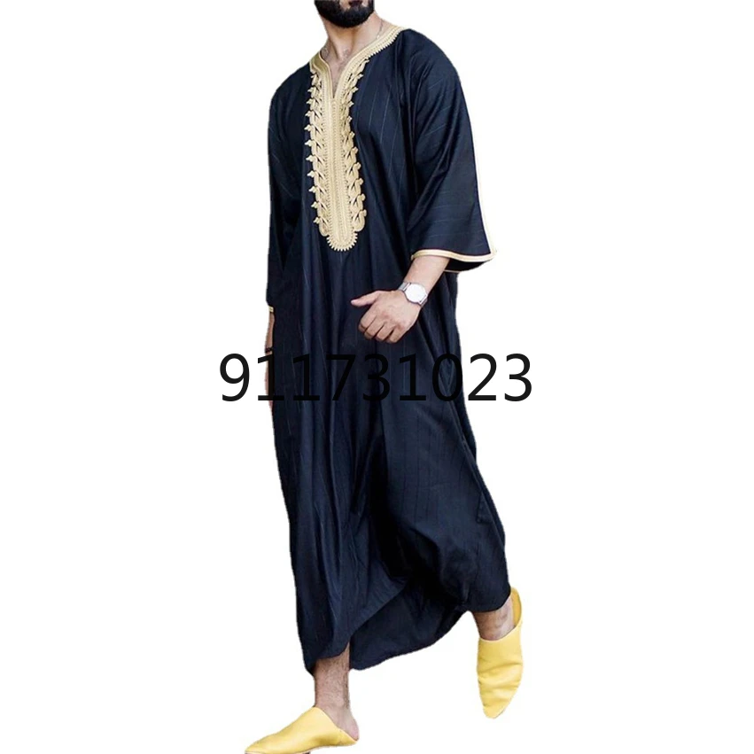 Мужской 2021 Eid Рамадан Abaya Дубай Кафтан Пакистан весна осень Повседневный