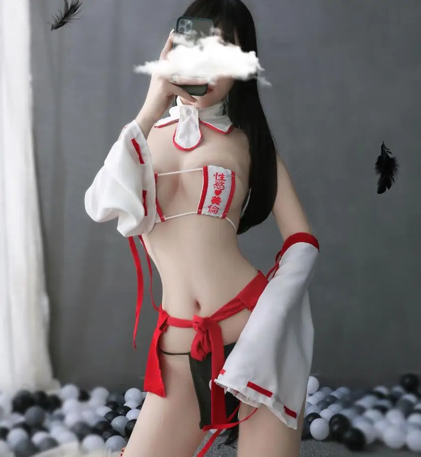 

Anime Maid Cosplay Costumes Japanese Kimono Dress Witch Uniform Cosplay Suit Cute Girls Sexy Heart Bikini Lingerie Set