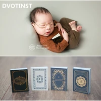 dvotinst newborn photography props retro mini 4pcs books for baby shoots accessories studio creative props photo decorations