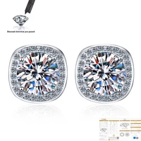 classic 100 925 sterling silver 1 0 ct moissanite gemstone anniversary wedding earrings fine jewelry gift wholesale