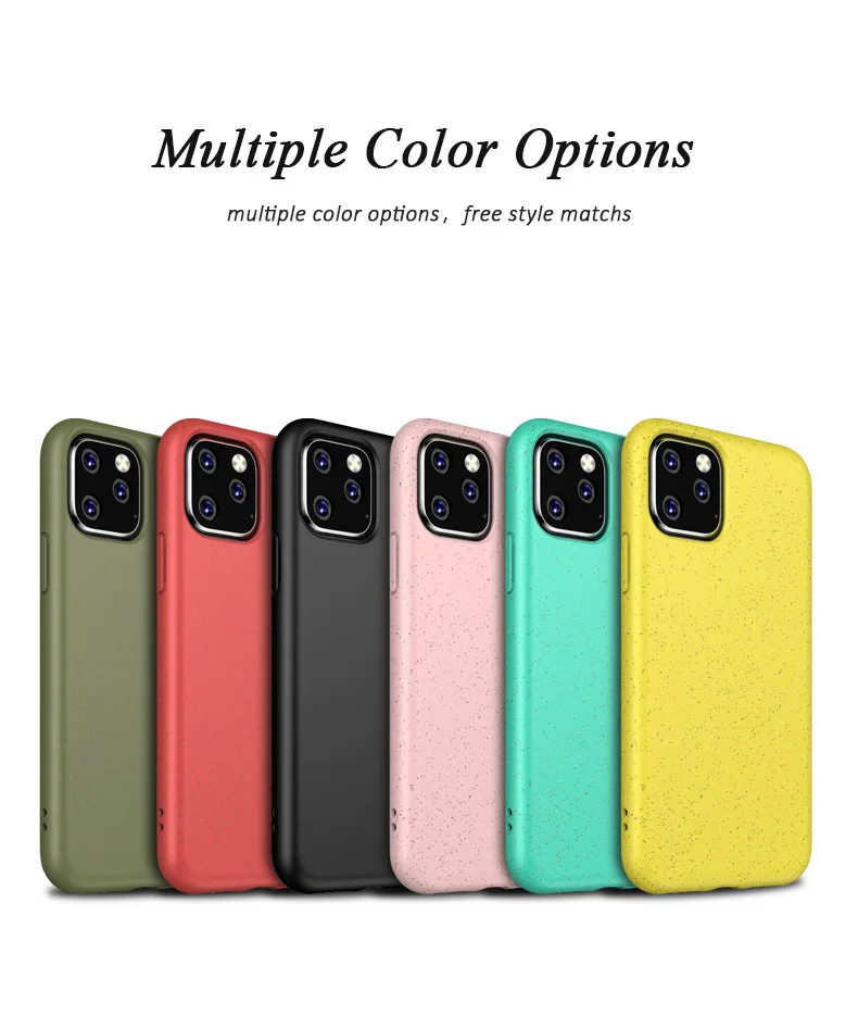 Биоразлагаемый мягкий силиконовый чехол для iPhone 11 Pro Max из пшеничной соломы для iPhone X XR XS Max, в ярких цветах 7 8 Plus On.