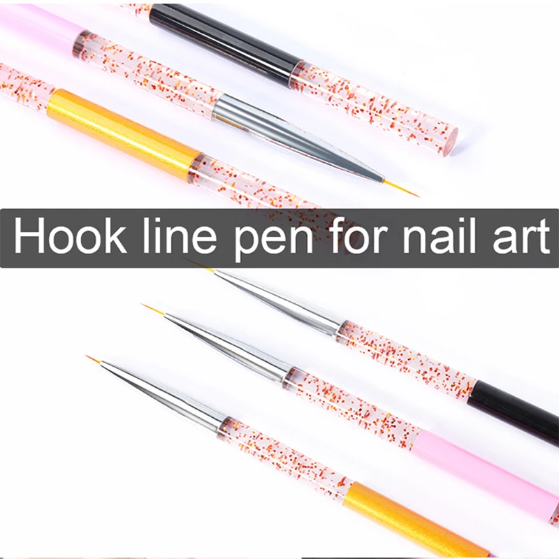 Набор профессиональных кистей для дизайна ногтей 3 шт. ручки подводки коротких
