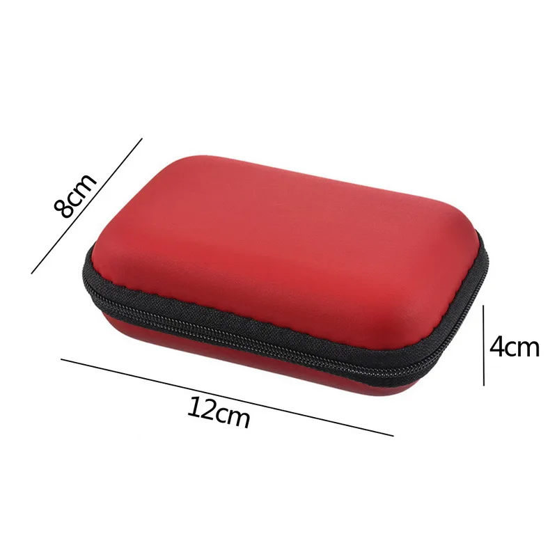 Red 12x8cm Чехол для наушников с монеткой, защитная коробка для хранения, цветные наушники чехол для путешествий, сумка для хранения наушников, кабель для передачи данных, зарядное устройство - Цвет: Red 12x8cm