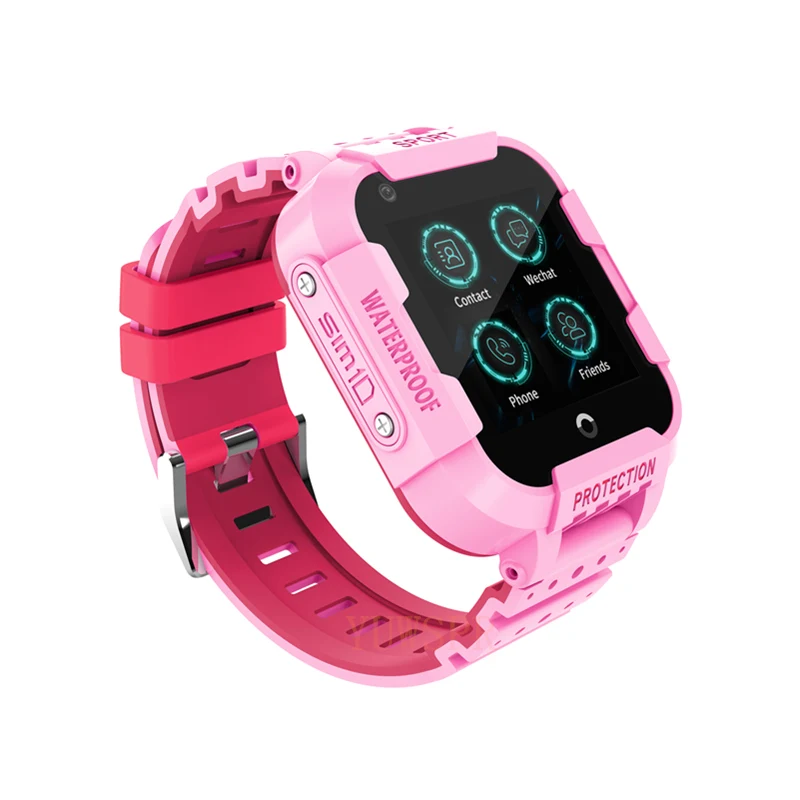 Розовый 4G дети gps трекер smart watch IP67 Водонепроницаемая камера gps фунтов WI-FI местоположение SOS детские часы для отслеживания времени подарок DF39 - Цвет: Розовый