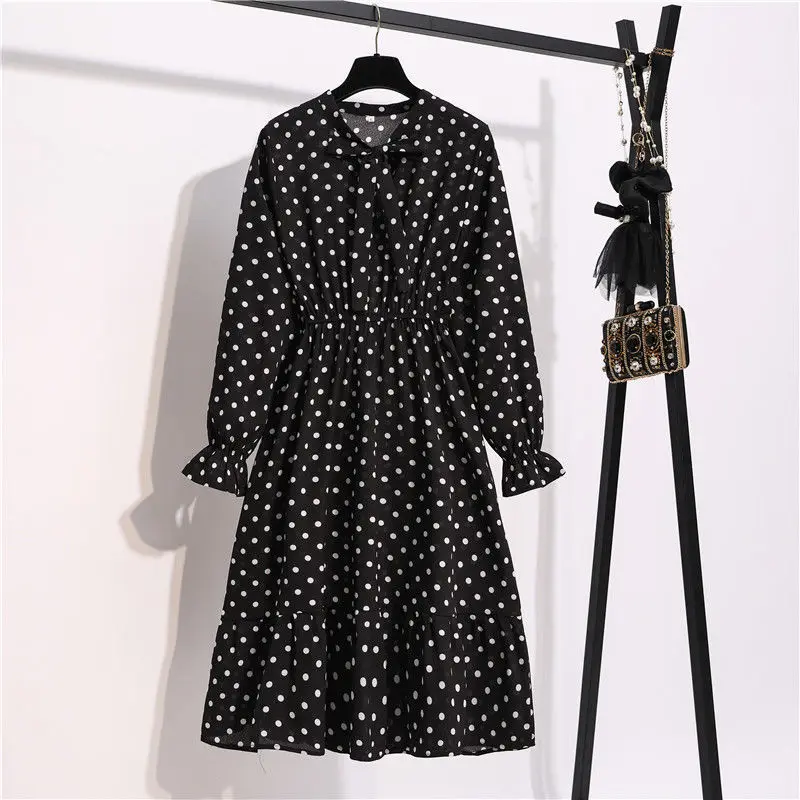 

2021 New Fashion Women's Print Dress Female Casual Style Spring And Autumn Full Sleeved Dresses