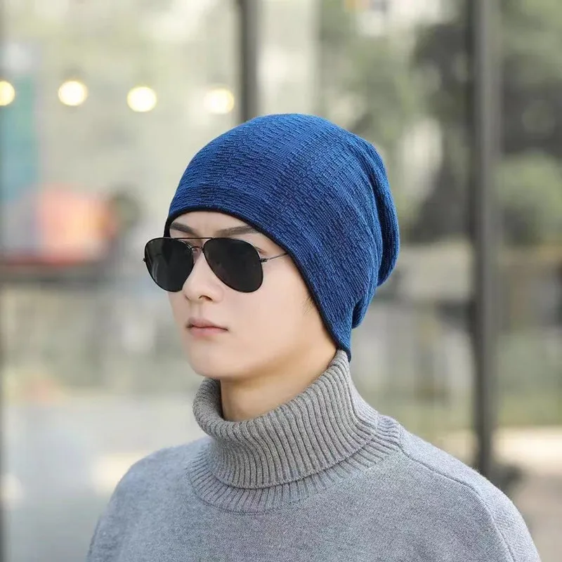 Круглая Мужская и женская модная теплая шерстяная шапка на осень зиму однотонная