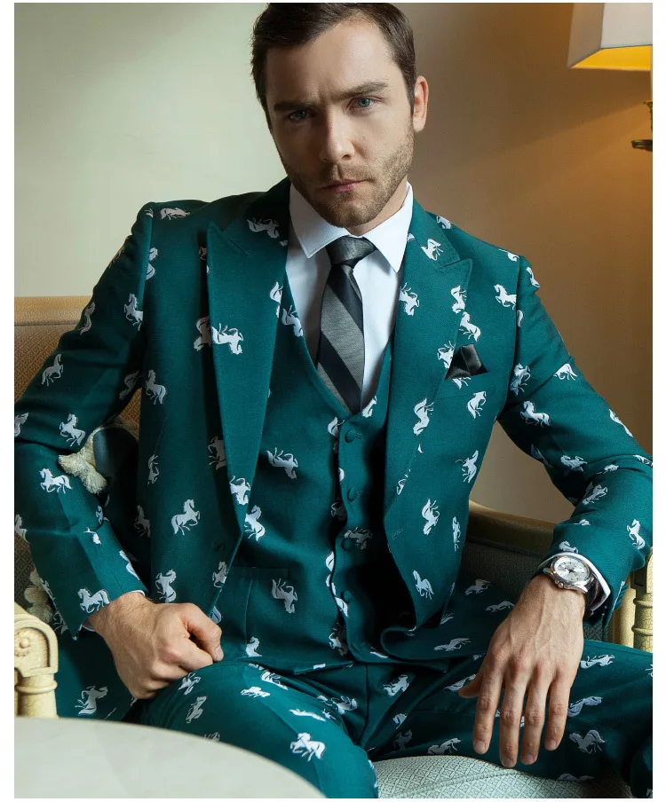 Классический костюм Блейзер из 3 предметов Куртка жилет под смокинг и брюки на