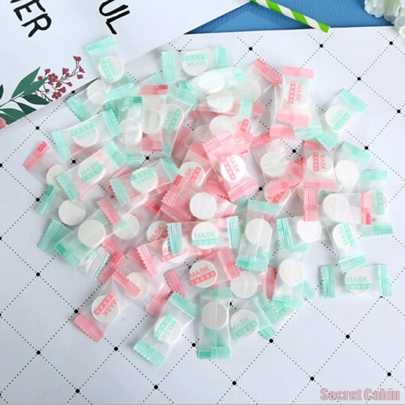 

30 Pcs/Bag Moisturizing Disposable Compressed Facial Mask Ultra-Thin Cotton Facial Sheet DIY Face Skin Care Wrapped Mask Paper