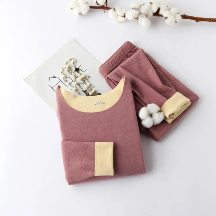 Зимнее бархатное нижнее белье комплект нижнего белья женское термобелье женская