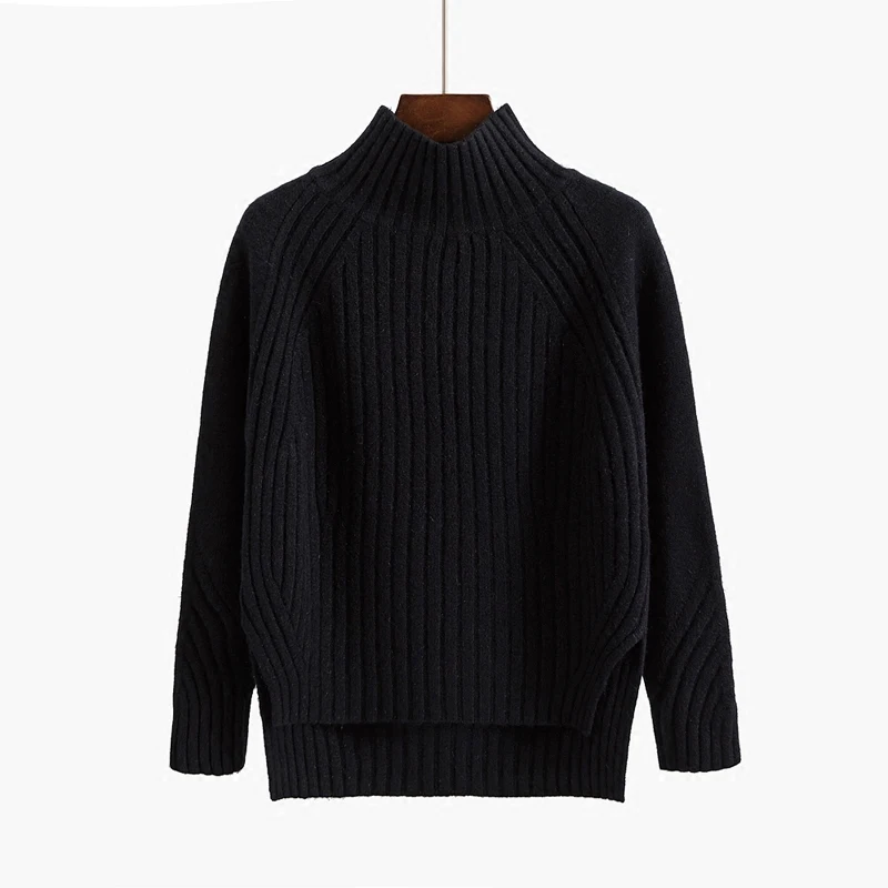 

2020 new solid color semi turtleneck Pullover women's short spring and autumn knitted bottomcoat fashion