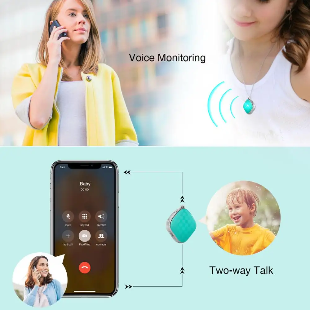 Ожерелье для детей мини GPS Wi Fi трекер сигнал SOS 5 дней в режиме ожидания