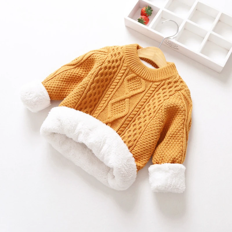 

Winter Sweatrs For Girls 2019 Knit Thicken Cotton Kids Boys Sweaters Long Sleeve Toddler Girl Clothes Pullover Children Sweaters