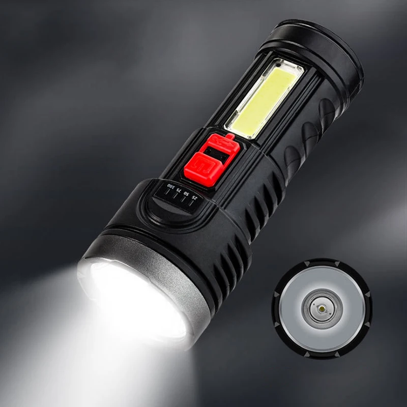 

Portable LED Flashlight Outdoor Camping USB Rechargeable Lighting Long Shot Headlight OSL Highlight Mobile COB Power Supply