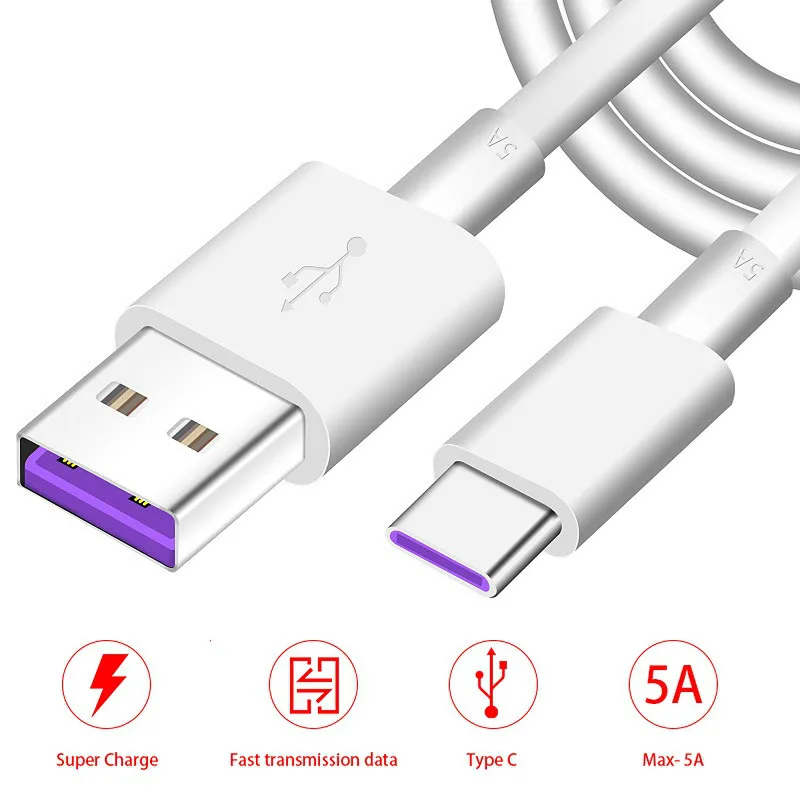 

Huawei USB 5A Type C Cable P30 P20 Pro lite Mate20 10 Pro P10 Plus lite USB 3.1 Type-C Original Supercharge Super Charger Cable