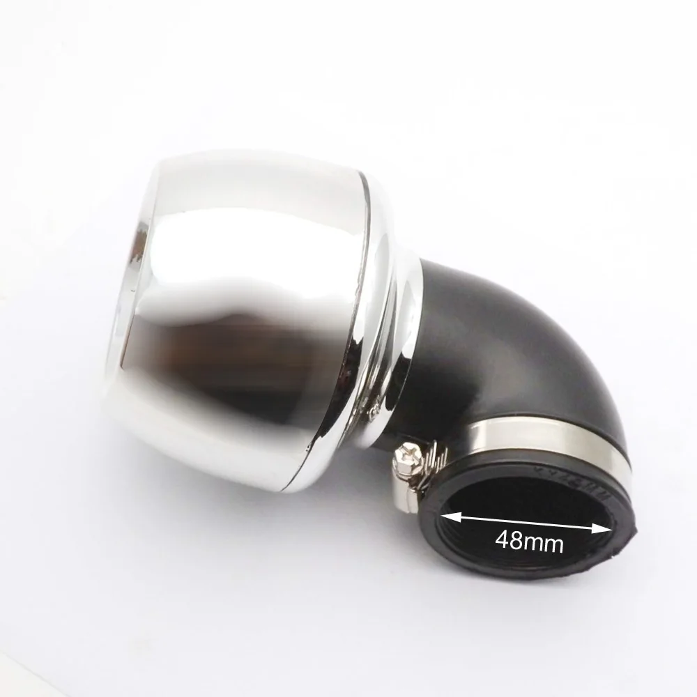 Right angle 48mm Локоть производительность 35 мм 38 мм 45 мм 48 мм 50 мм воздушный фильтр для питбайк Байк мотоцикл - Цвет: Right angle 48mm