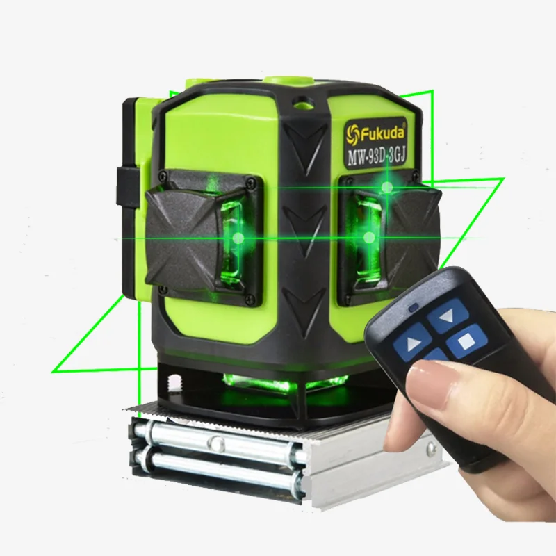 Лазерный уровень Fukuda лазерный зеленого цвета с 12 линиями и литиевой батареей