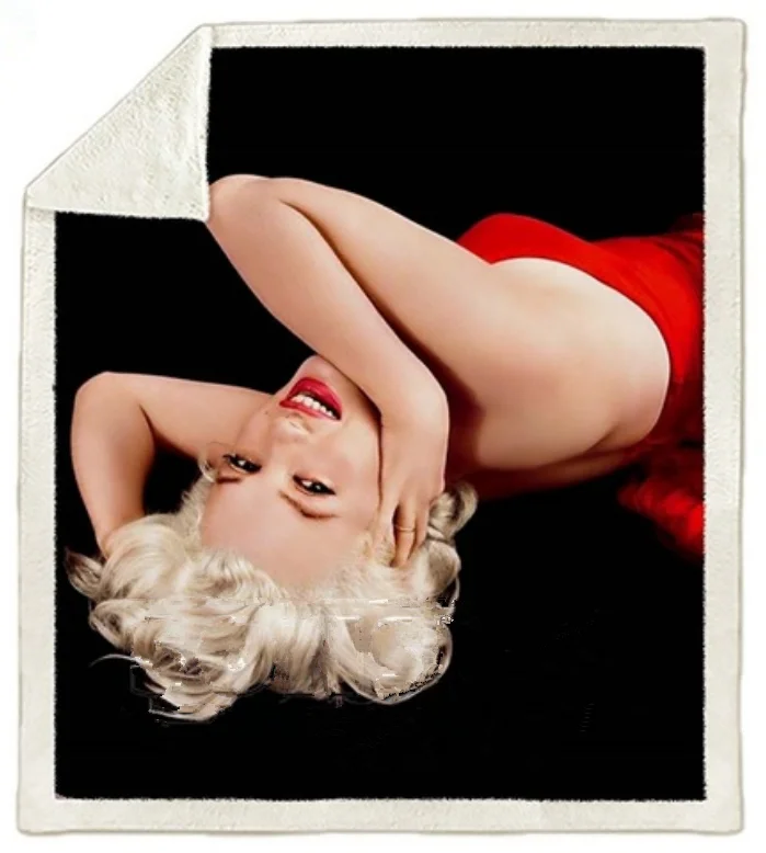 

Marilyn Monroe 3d printed fleece blanket for Beds Hiking Picnic Thick Quilt Fashionable Bedspread Sherpa Throw Blanket style-4