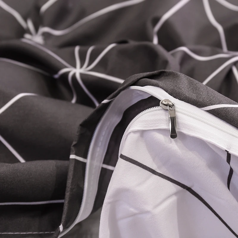 Набор пододеяльников в клетку с перьями простое постельное белье скандинавский