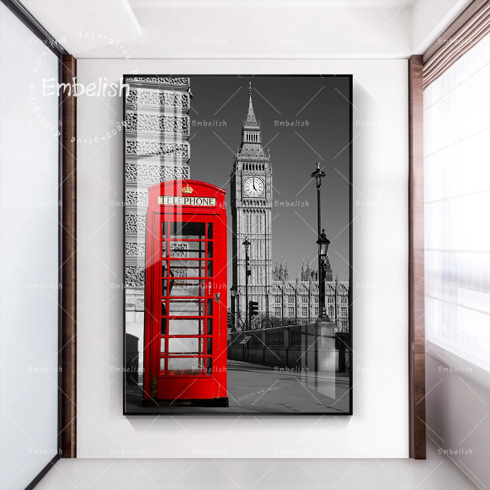 

1 Pieces Red London Bus Street Landscape Modern Home Decor Pictures For Living Room Wall Art Posters HD Print Canvas Paintings