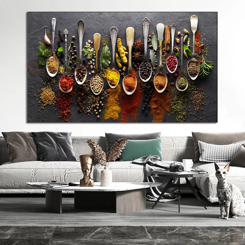 

Kitchen Spice Canvas Painting For Dinning Room Wall Art Decor Home Decoration Picture For Living Room Frameless