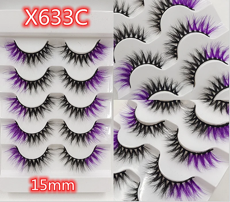 5 Pairs 3D White/Pink/Blue/Red Lashes with butterfly Wholesale Natural Long Colorful False Eyelashes Lash Extension Supplies | Красота и
