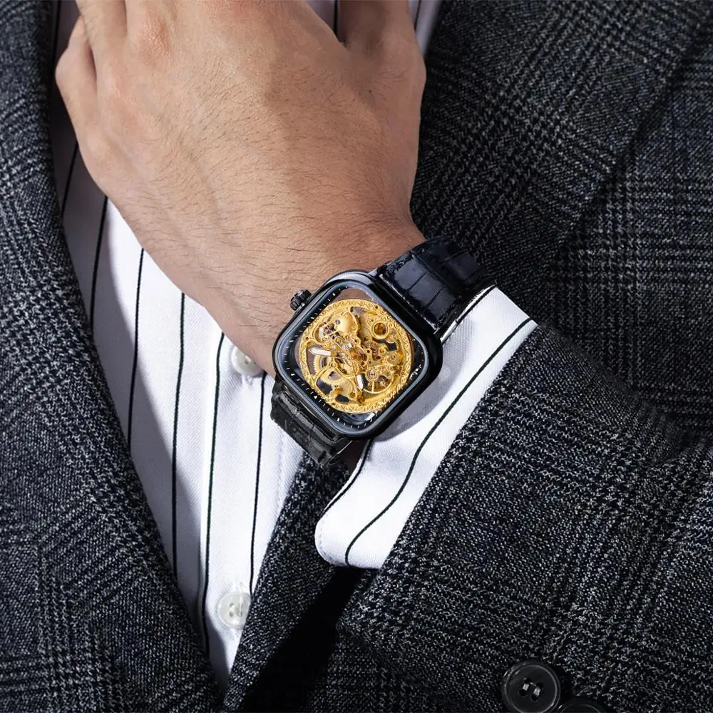 Часы наручные Forsining Мужские автоматические деловые модные дизайнерские с