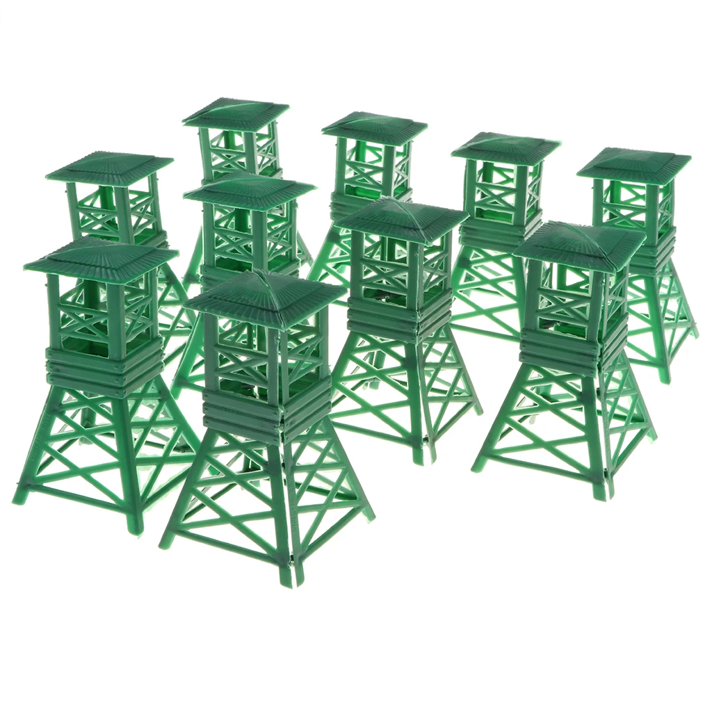 10 шт. пластиковые часы 9 см башня военные игры декорации строительные армейские