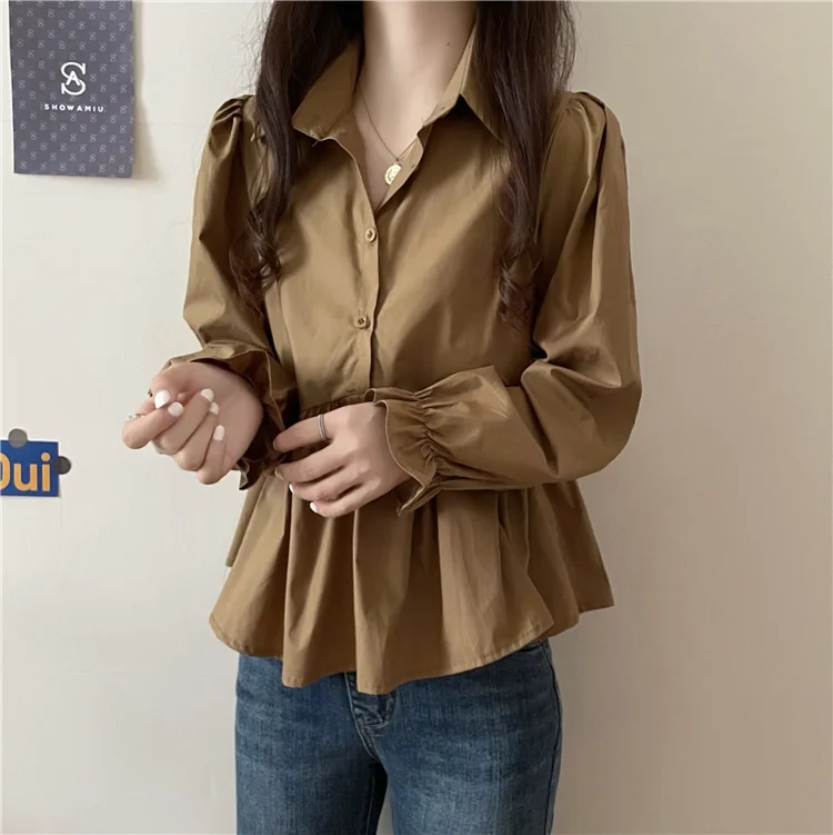 Осень 2021 новый дизайн Детская рубашка Sense весна и осень женская с длинным рукавом