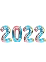 4pcsset 3240in multi color 2022 number balloons helium new year decorations reusable 2022 aluminum foil balloons attractively
