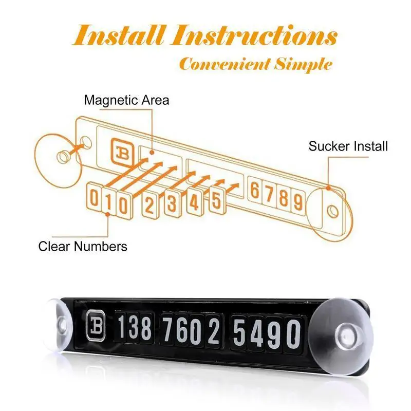 Автомобильная Временная парковочная карта магнитная Табличка с номером
