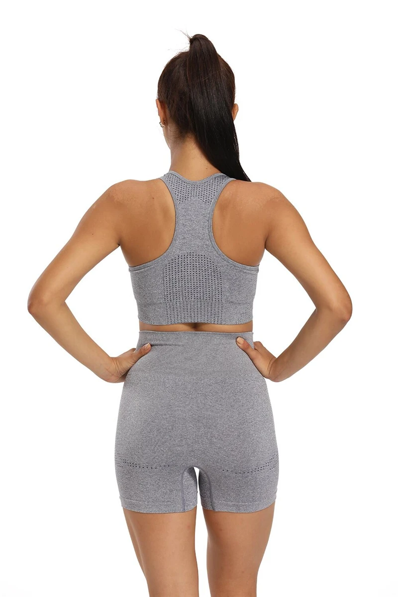 Шорты женские бесшовные с высокой талией тренировочные штаны для бега занятий