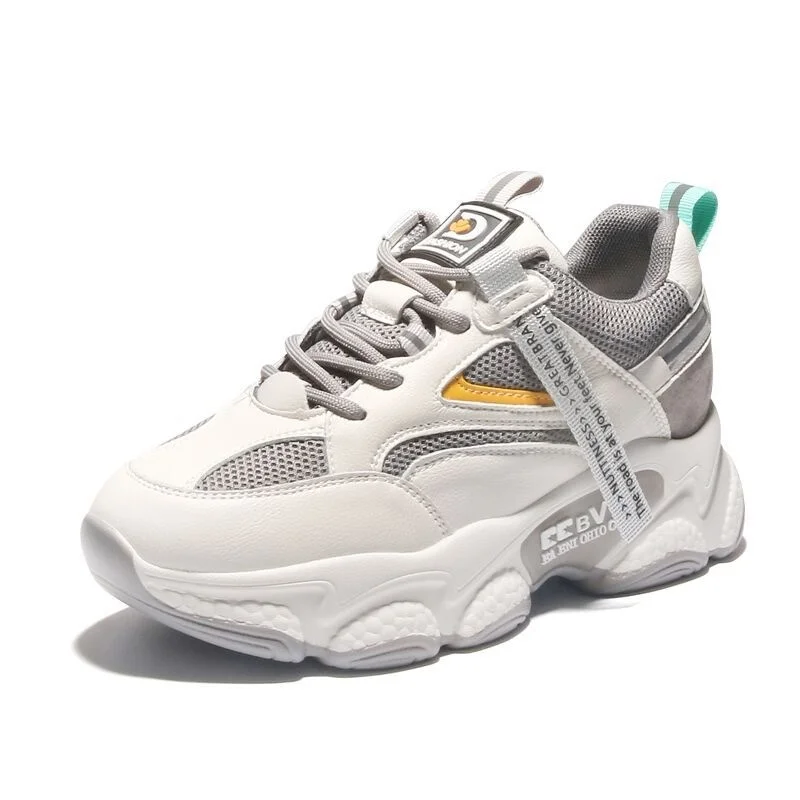 

Women's Sports Shoes Chunky Sneakers 2021 Woman Shoes Mesh Breathable Comfortable Running Soles Charming Platform Footwear New