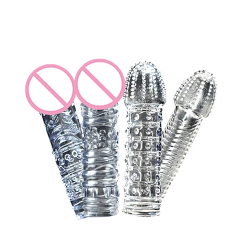 Многоразовый Хрустальный пенис презерватив с кольцами для мужчин Задержка