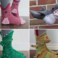 christmas gift crocodile socks knit animal socks funky knitting pattern whimsical alligator knitting cuff new year decor 2022