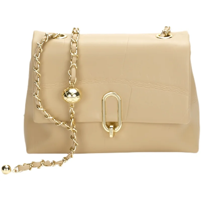 

Crossbody Bags For Women 2021 Luxury Brand Gold Chain Semicircle Saddle Bags Leather Handbags Bags Designer Ladies Shoulder Bags