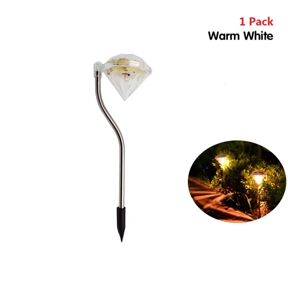Solar Led Diamond Light 1 Pack Garden Lights Outdoor Stainless Steel Landscape Path for Home Courtyard Decoration | Освещение