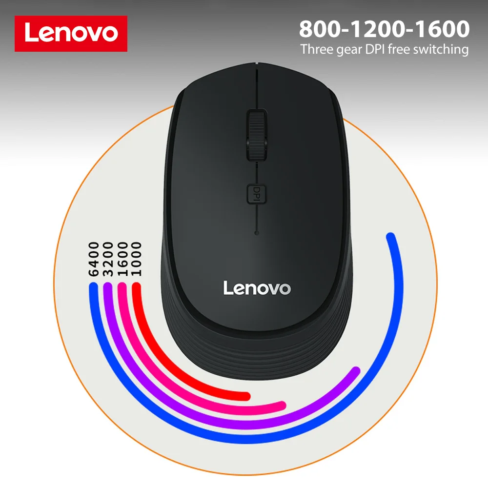 

Lenovo M202 Wireless Mouse Portable Slim With 4 Buttons USB Mouse For Computer ​Laptop Deskbtop MacBook