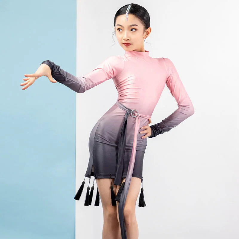 

Fairy Latino Dance Dress For Girls Dancer Outfit Performance Costume Ballroom Practice Wear Tap Dance Wear Designer Dress DL7240