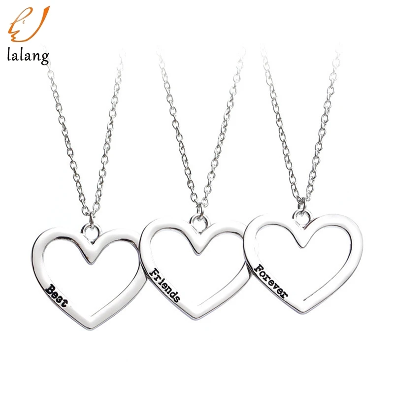 3 шт./компл. сердце кулон Цепочки и ожерелья сломанной Три лучшие друзья навсегда