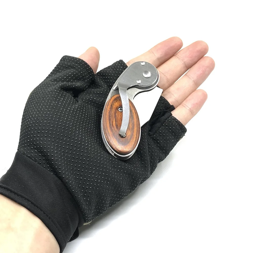 Складной карманный нож для выживания тактический с деревянной ручкой уличный