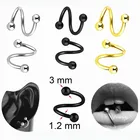 Кольцевой Твистер Для Пирсинга Ушей, из нержавеющей стали, 2 шт.