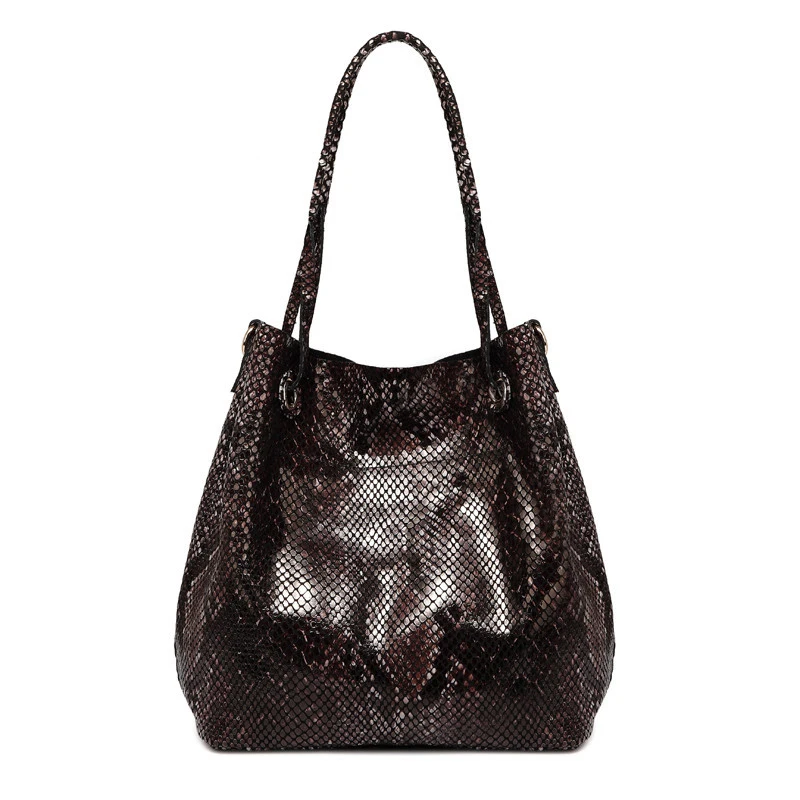 Сумка-тоут из натуральной кожи под змеиную кожу с узором | Багаж и сумки