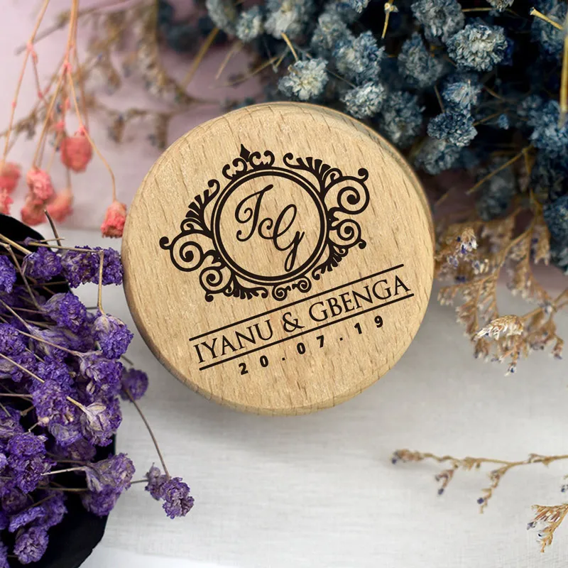 Заказная коробка кольца Персонализированная свадьба на День Валентина