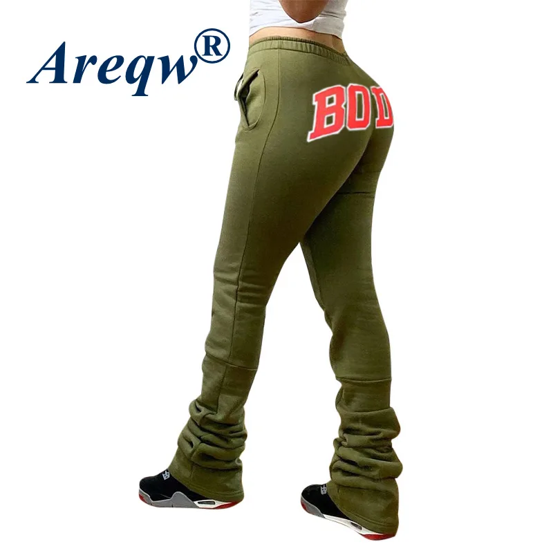 

2021 Spring and Autumn Women's New Solid Color Elastic High Waist Pleated Drawstring Casual Pile Pants