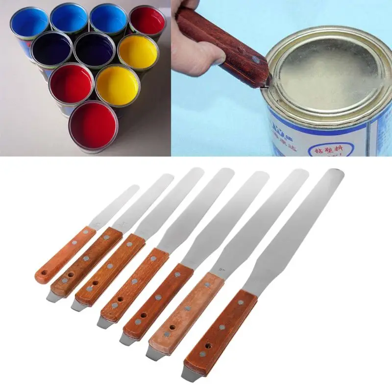 

Stainless Steel Inking Paint Glue Mixing Knife Draw Spatula Scrape Texture Scraper Construction Decoration Tools